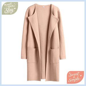 Open Front Long Cardigan Sweater Knit Coatigan Chic Elegant Casual Oversized